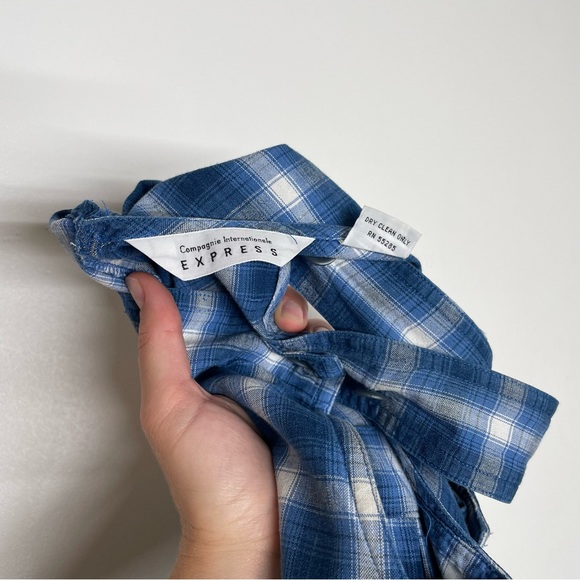 VINTAGE Express Plaid Overall Maxi Dress Cottagecore Yellowstone America - Picture 6 of 10